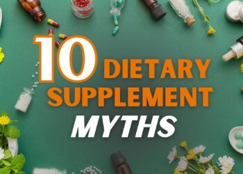Graphic with headline: 10 dietary supplement myths